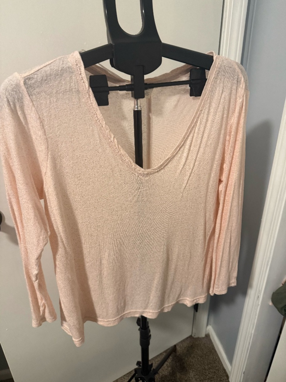 Caslon Metallic V-Neck Top